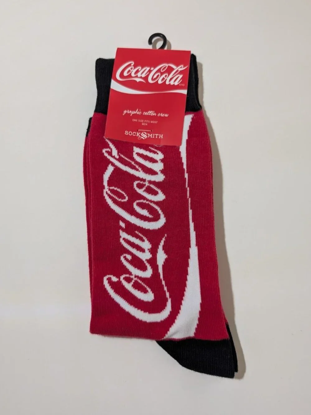 Socksmith Coca-Cola Red Logo Men's Crew Socks 10-13 NWT